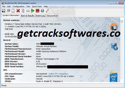 PassMark BurnInTest Pro Crack + License Key Full Download 2022